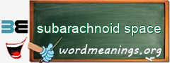 WordMeaning blackboard for subarachnoid space